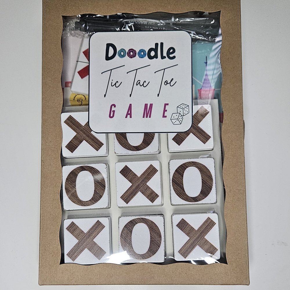 Tic Tac Toe Game - Brown and White